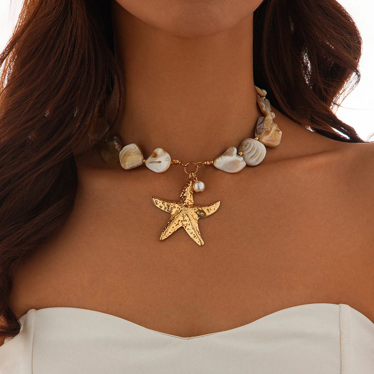 Stone Starfish Necklaces