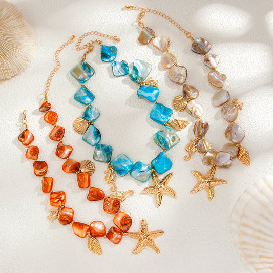 Stone Starfish Necklaces